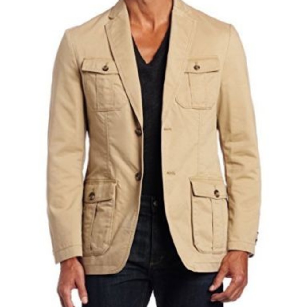 Haggar Men's LK Life Khaki Two-Button Oxford Jacke
